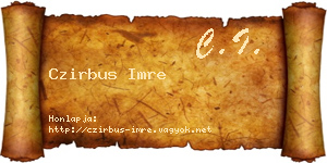 Czirbus Imre névjegykártya